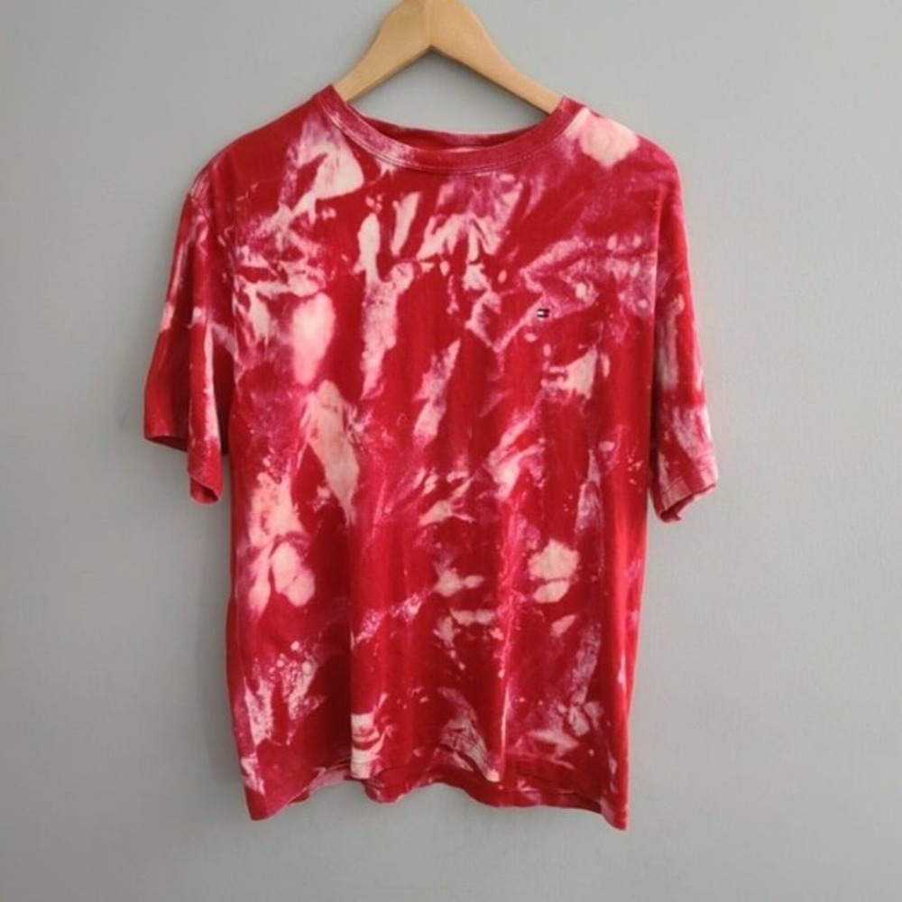 Tommy Hilfiger red bleached Vtg mens sm